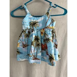 Polynesian Culture Cotton Hawaiian Bungee Girls Dress size 2 Blue
